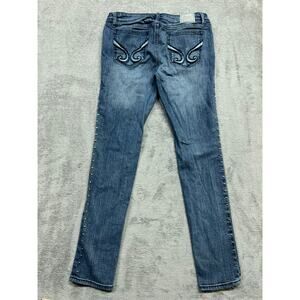 Candies Y2K Studded‎ Jeans Embroidered Denim Size 7 Womens Straight